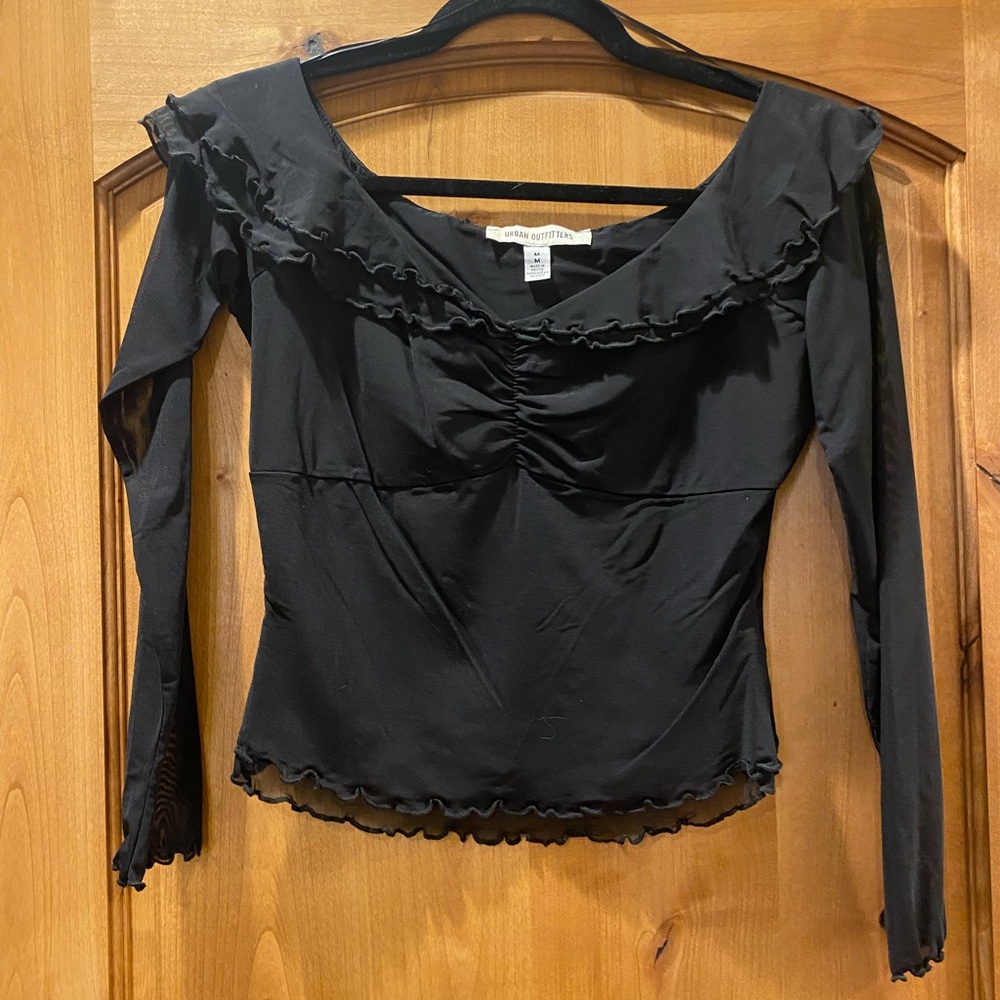 Ruffle off-the-shoulder blouse